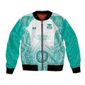 Aussie Nurse RN 2026 Personalised Bomber Jacket Turquoise Aboriginal Art Pattern Cultural Pride