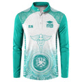 Aussie Nurse RN 2026 Personalised Button Sweatshirt Turquoise Aboriginal Art Pattern Cultural Pride