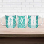 Aussie Nurse RN 2026 Personalised Ceramic Mug Turquoise Aboriginal Art Pattern Cultural Pride