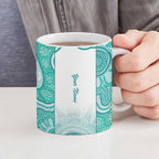 Aussie Nurse RN 2026 Personalised Ceramic Mug Turquoise Aboriginal Art Pattern Cultural Pride