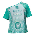 Aussie Nurse RN 2026 Personalised Cross Shoulder Shirt Turquoise Aboriginal Art Pattern Cultural Pride