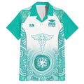 Aussie Nurse RN 2026 Personalised Hawaiian Shirt Turquoise Aboriginal Art Pattern Cultural Pride