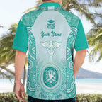 Aussie Nurse RN 2026 Personalised Hawaiian Shirt Turquoise Aboriginal Art Pattern Cultural Pride