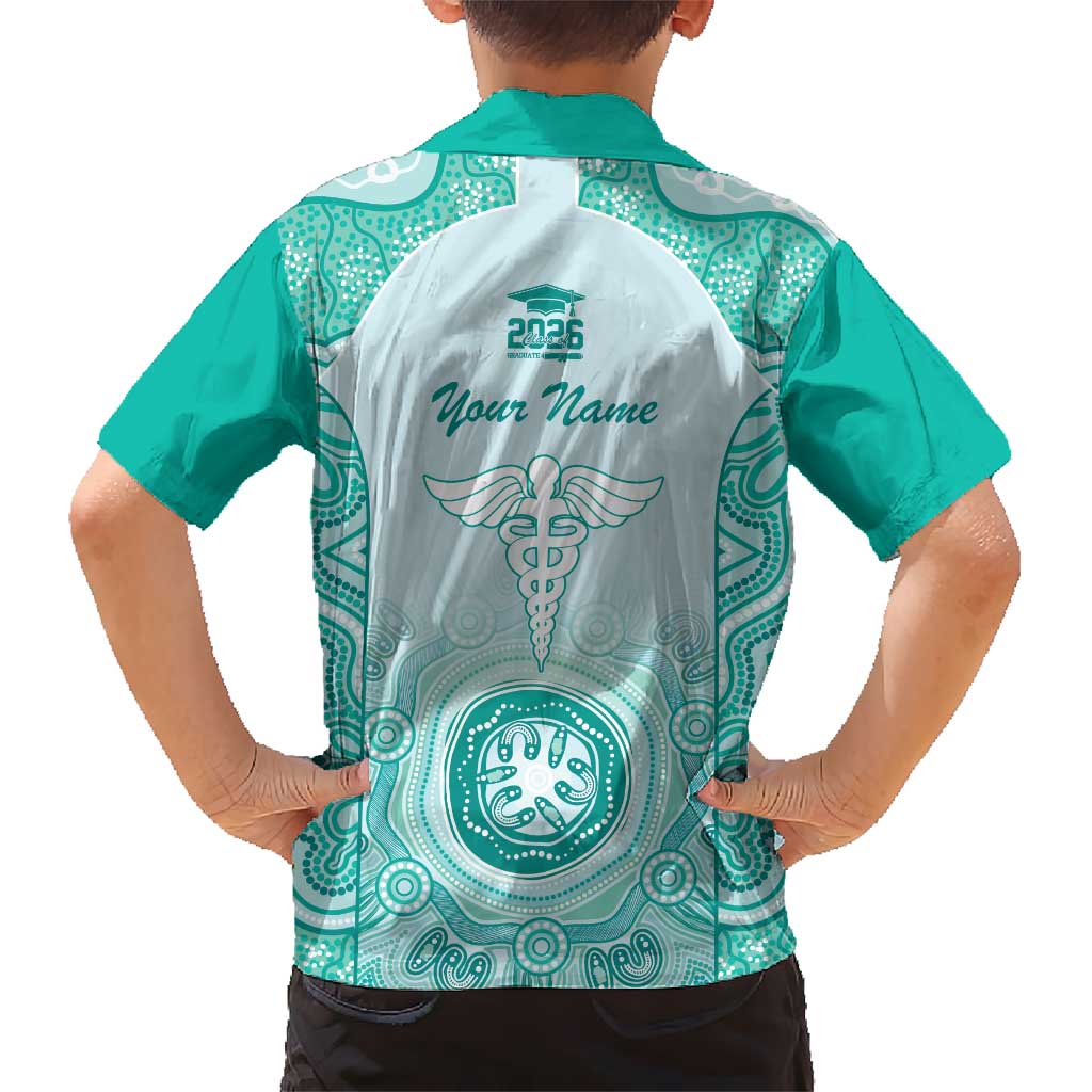 Aussie Nurse RN 2026 Personalised Hawaiian Shirt Turquoise Aboriginal Art Pattern Cultural Pride