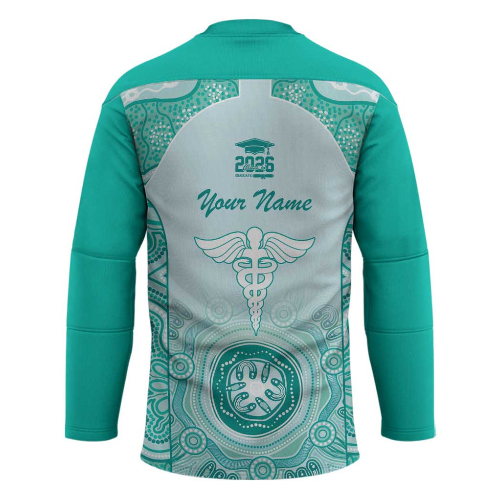 Aussie Nurse RN 2026 Personalised Hockey Jersey Turquoise Aboriginal Art Pattern Cultural Pride