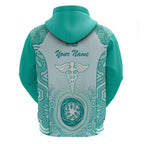 Aussie Nurse RN 2026 Personalised Hoodie Turquoise Aboriginal Art Pattern Cultural Pride