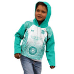 Aussie Nurse RN 2026 Personalised Kid Hoodie Turquoise Aboriginal Art Pattern Cultural Pride
