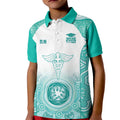 Aussie Nurse RN 2026 Personalised Kid Polo Shirt Turquoise Aboriginal Art Pattern Cultural Pride