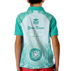 Aussie Nurse RN 2026 Personalised Kid Polo Shirt Turquoise Aboriginal Art Pattern Cultural Pride