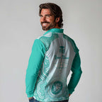 Aussie Nurse RN 2026 Personalised Long Sleeve Polo Shirt Turquoise Aboriginal Art Pattern Cultural Pride