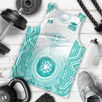 Aussie Nurse RN 2026 Personalised Men Tank Top Turquoise Aboriginal Art Pattern Cultural Pride