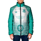 Aussie Nurse RN 2026 Personalised Padded Jacket Turquoise Aboriginal Art Pattern Cultural Pride