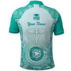 Aussie Nurse RN 2026 Personalised Polo Shirt Turquoise Aboriginal Art Pattern Cultural Pride