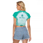 Aussie Nurse RN 2026 Personalised Raglan Cropped T Shirt Turquoise Aboriginal Art Pattern Cultural Pride