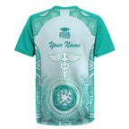 Aussie Nurse RN 2026 Personalised Rugby Jersey Turquoise Aboriginal Art Pattern Cultural Pride