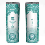 Aussie Nurse RN 2026 Personalised Skinny Tumbler Turquoise Aboriginal Art Pattern Cultural Pride