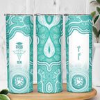 Aussie Nurse RN 2026 Personalised Skinny Tumbler Turquoise Aboriginal Art Pattern Cultural Pride