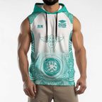 Aussie Nurse RN 2026 Personalised Sleeveless Hoodie Turquoise Aboriginal Art Pattern Cultural Pride
