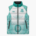 Aussie Nurse RN 2026 Personalised Sleeveless Puffer Jacket Turquoise Aboriginal Art Pattern Cultural Pride