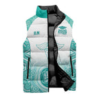 Aussie Nurse RN 2026 Personalised Sleeveless Puffer Jacket Turquoise Aboriginal Art Pattern Cultural Pride