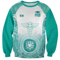 Aussie Nurse RN 2026 Personalised Sweatshirt Turquoise Aboriginal Art Pattern Cultural Pride