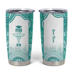 Aussie Nurse RN 2026 Personalised Tumbler Cup Turquoise Aboriginal Art Pattern Cultural Pride