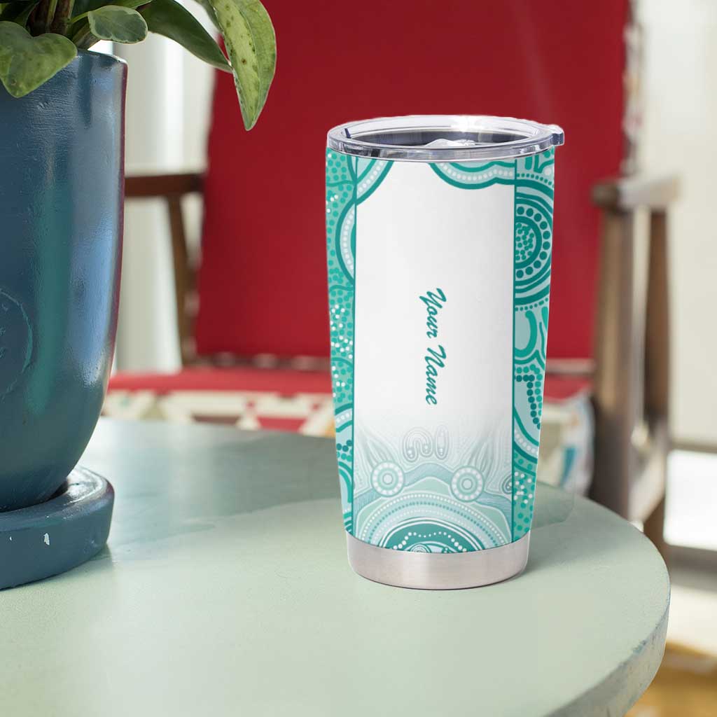 Aussie Nurse RN 2026 Personalised Tumbler Cup Turquoise Aboriginal Art Pattern Cultural Pride