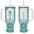 Aussie Nurse RN 2026 Personalised Tumbler With Handle Turquoise Aboriginal Art Pattern Cultural Pride