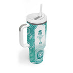 Aussie Nurse RN 2026 Personalised Tumbler With Handle Turquoise Aboriginal Art Pattern Cultural Pride