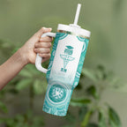 Aussie Nurse RN 2026 Personalised Tumbler With Handle Turquoise Aboriginal Art Pattern Cultural Pride