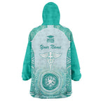 Aussie Nurse RN 2026 Personalised Wearable Blanket Hoodie Turquoise Aboriginal Art Pattern Cultural Pride