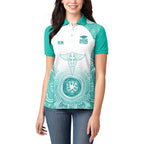 Aussie Nurse RN 2026 Personalised Women Polo Shirt Turquoise Aboriginal Art Pattern Cultural Pride
