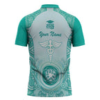 Aussie Nurse RN 2026 Personalised Zipper Polo Shirt Turquoise Aboriginal Art Pattern Cultural Pride
