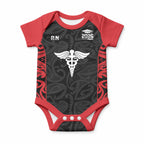 New Zealand Nurse RN 2026 Personalised Baby Onesie Red Maori Pattern Cultural Pride
