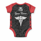 New Zealand Nurse RN 2026 Personalised Baby Onesie Red Maori Pattern Cultural Pride