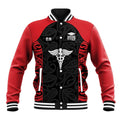 New Zealand Nurse RN 2026 Personalised Baseball Jacket Red Maori Pattern Cultural Pride