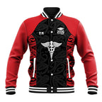 New Zealand Nurse RN 2026 Personalised Baseball Jacket Red Maori Pattern Cultural Pride