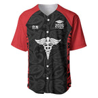 New Zealand Nurse RN 2026 Personalised Baseball Jersey Red Maori Pattern Cultural Pride