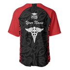 New Zealand Nurse RN 2026 Personalised Baseball Jersey Red Maori Pattern Cultural Pride