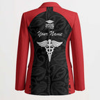 New Zealand Nurse RN 2026 Personalised Blazer Red Maori Pattern Cultural Pride