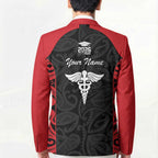 New Zealand Nurse RN 2026 Personalised Blazer Red Maori Pattern Cultural Pride