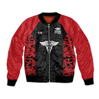 New Zealand Nurse RN 2026 Personalised Bomber Jacket Red Maori Pattern Cultural Pride