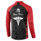 New Zealand Nurse RN 2026 Personalised Button Sweatshirt Red Maori Pattern Cultural Pride