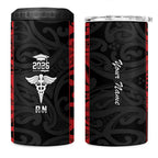 New Zealand Nurse RN 2026 Personalised 4 in 1 Can Cooler Tumbler Red Maori Pattern Cultural Pride
