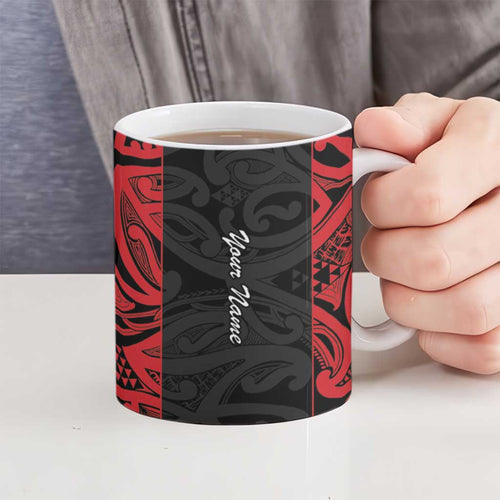 New Zealand Nurse RN 2026 Personalised Ceramic Mug Red Maori Pattern Cultural Pride