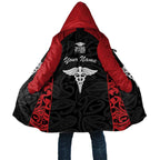 New Zealand Nurse RN 2026 Personalised Cloak Red Maori Pattern Cultural Pride