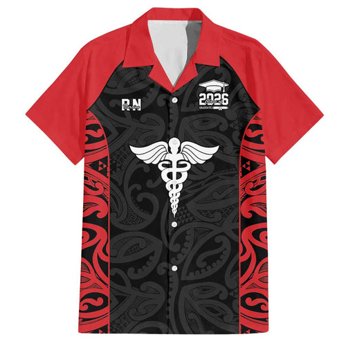 New Zealand Nurse RN 2026 Personalised Hawaiian Shirt Red Maori Pattern Cultural Pride