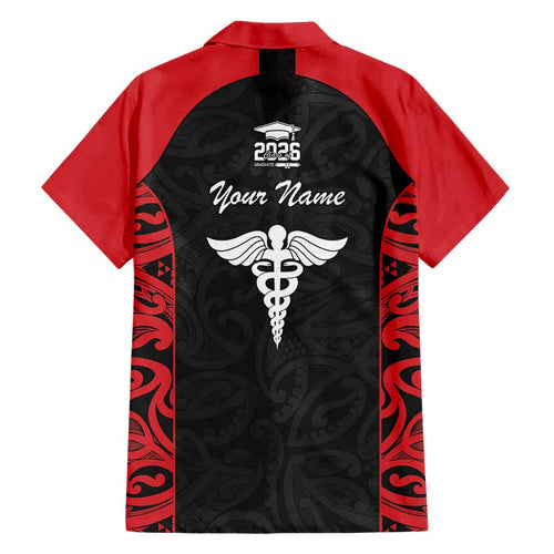 New Zealand Nurse RN 2026 Personalised Hawaiian Shirt Red Maori Pattern Cultural Pride
