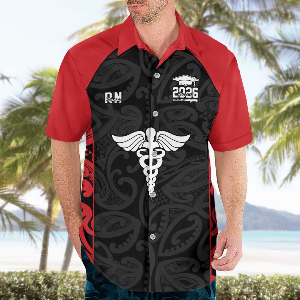 New Zealand Nurse RN 2026 Personalised Hawaiian Shirt Red Maori Pattern Cultural Pride