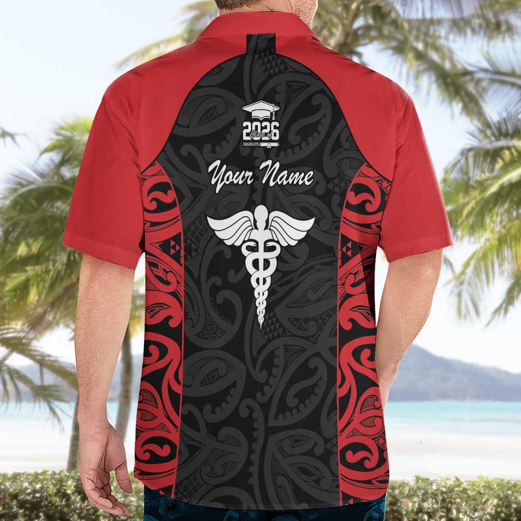 New Zealand Nurse RN 2026 Personalised Hawaiian Shirt Red Maori Pattern Cultural Pride